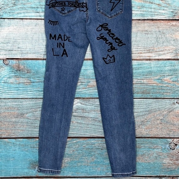 Mashed Potatoes Graphic Jeans 26 5 High Rise Doodles Girlhoodcore LA Street - Picture 9 of 14